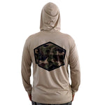 In Search For The Undiscovered Performance UPF Hoodie - Sand/camo