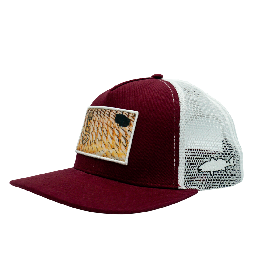NEW! Redfish Scales Patch Hat - Crimson – Saltwater Syndicate