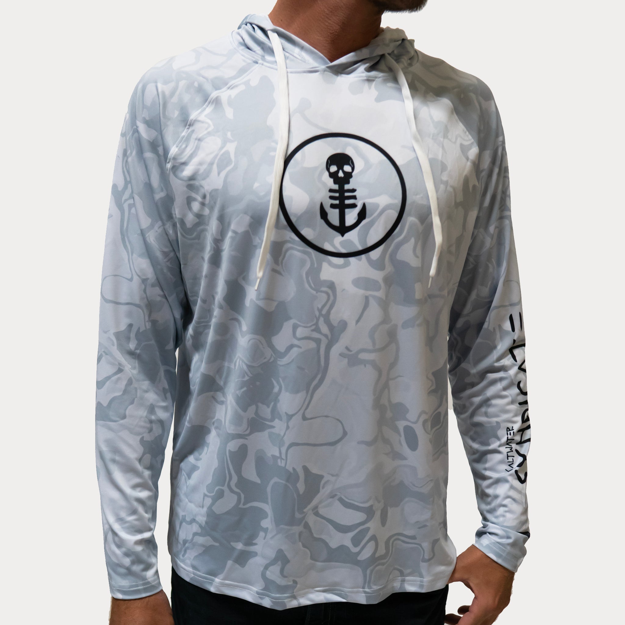 White Camo UPF Performance Hoodie – Saltwater Syndicate